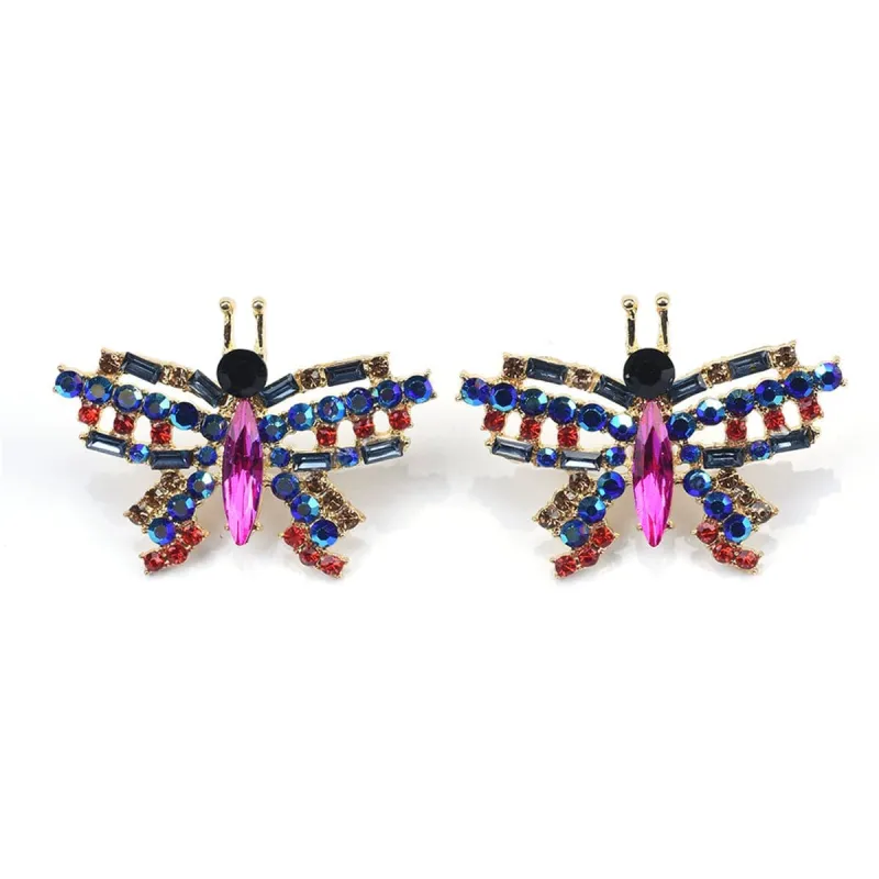Blue Crystal & Cubic Zirconia Butterfly Stud Earrings made by Zulily