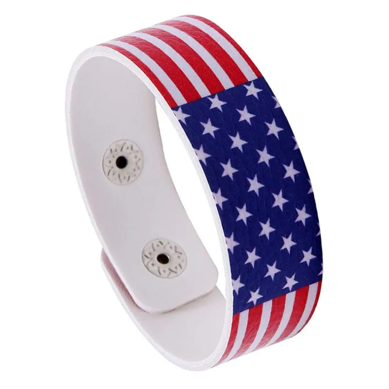 Blue & Red Polystyrene Stars & Stripes Bracelet made by Zulily