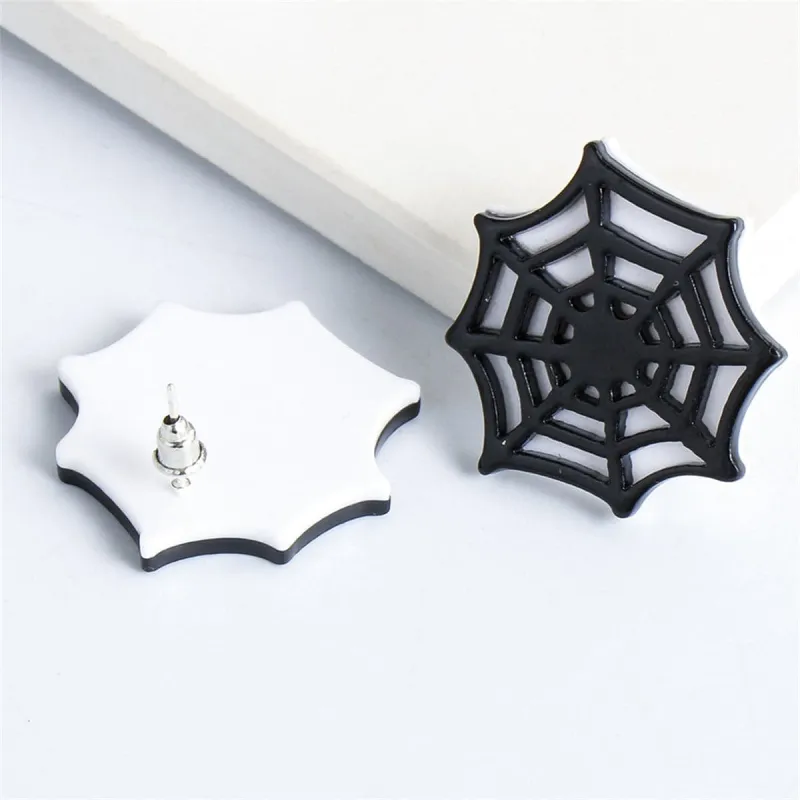 Black Acrylic & Silvertone Spider Web Drop Earrings made by Zulily