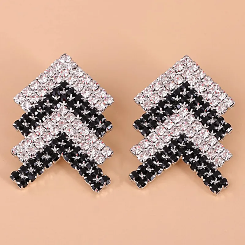 Black & White Cubic Zirconia & Silvertone Arrow Stud Earrings made by Zulily