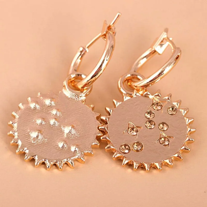 Brown Cubic Zirconia & Goldtone Sun Drop Earrings made by Zulily