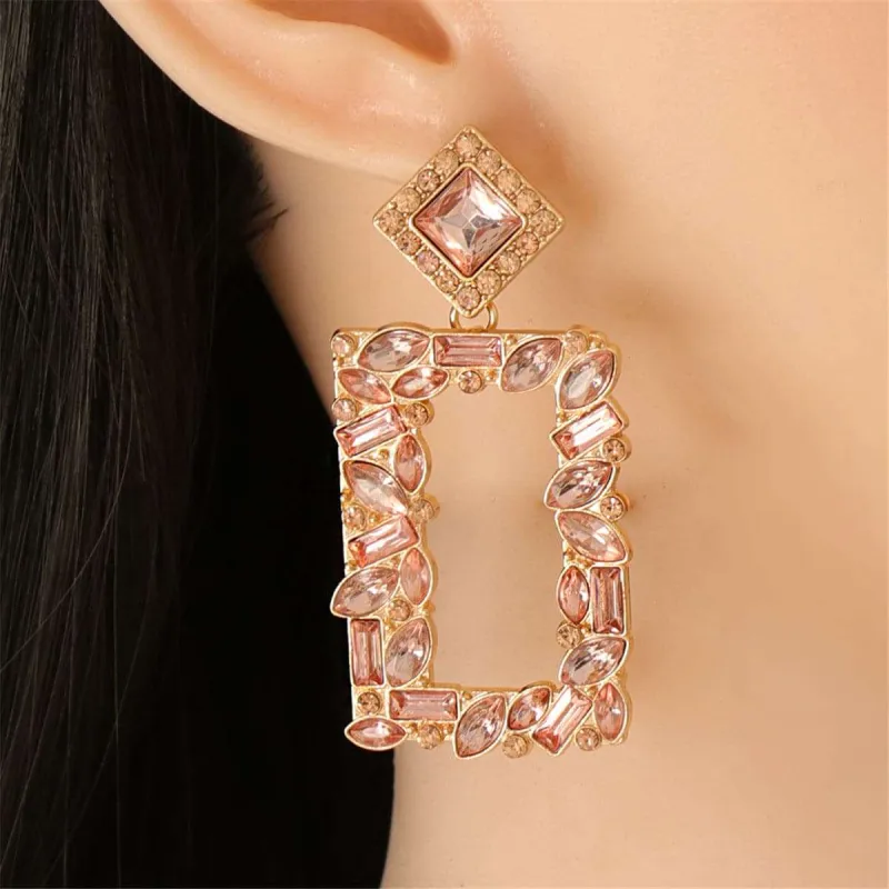 Champagne Crystal & Cubic Zirconia Rectangle Drop Earrings made by Zulily