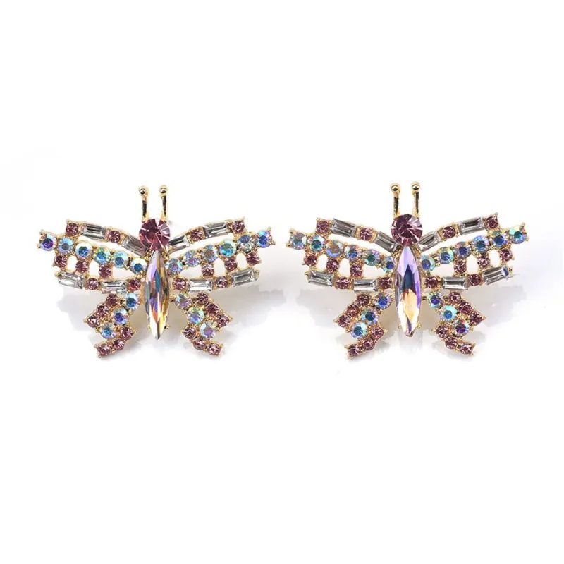 Champagne Crystal & Cubic Zirconia Butterfly Stud Earrings made by Zulily