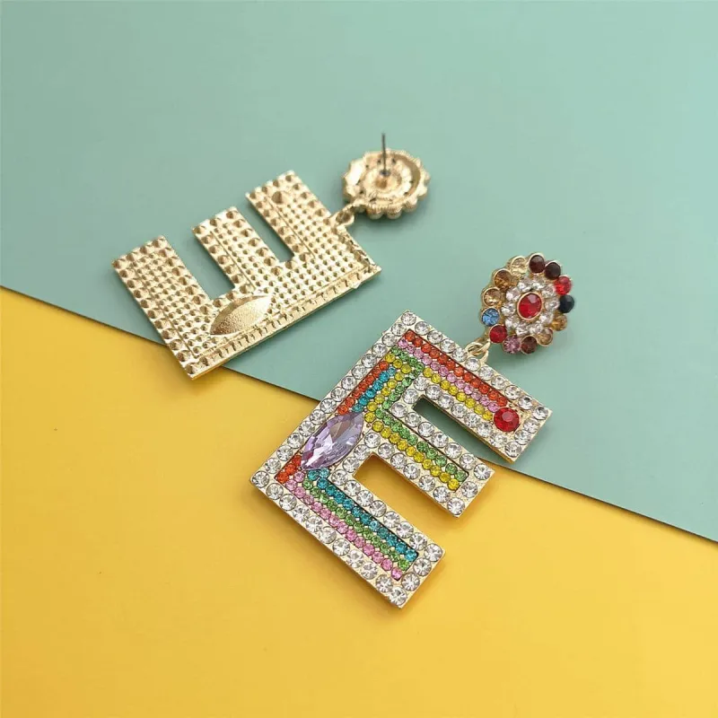 Crystal & Cubic Zirconia Letter E Drop Earrings made by Zulily