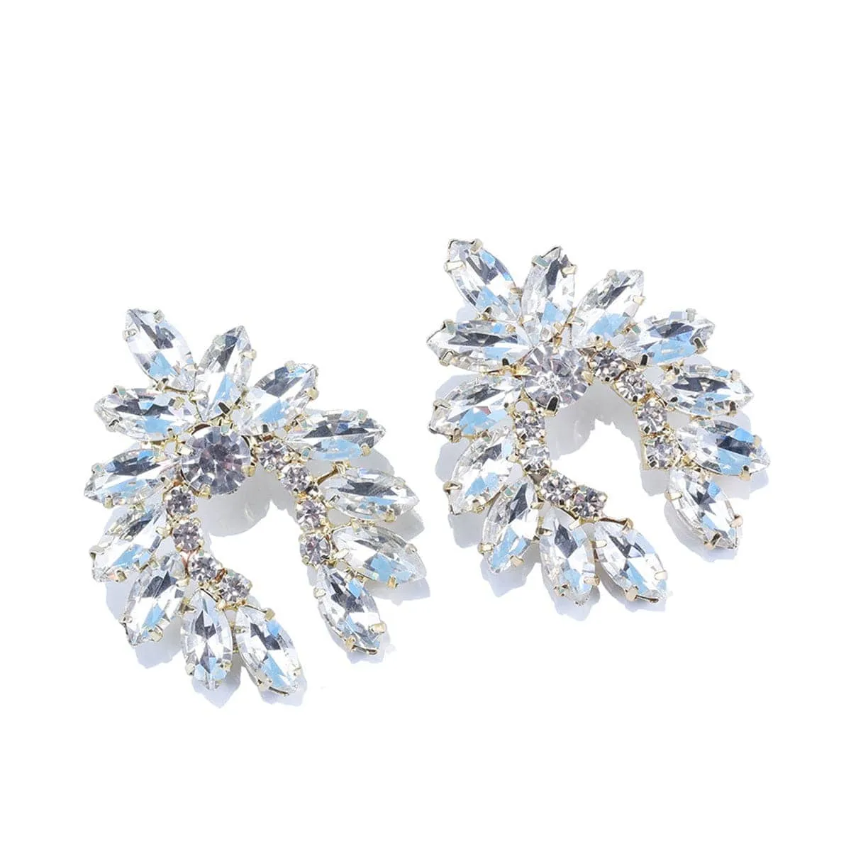 Crystal & Cubic Zirconia Curved Stud Earrings sold by Zulily