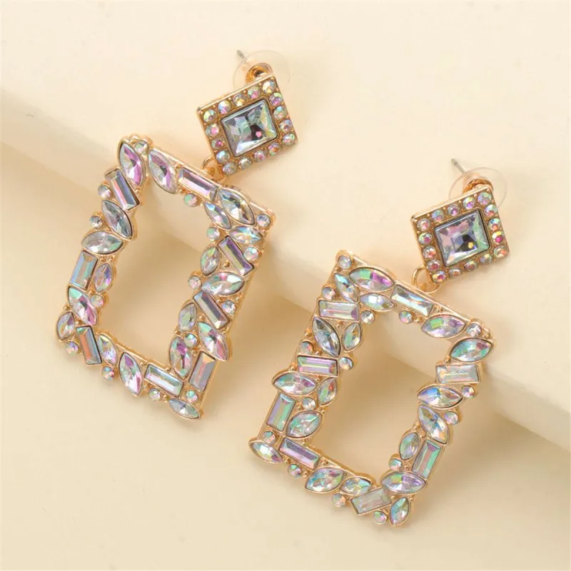 Crystal & Cubic Zirconia Goldtone Open-Rectangle Drop Earrings made by Zulily