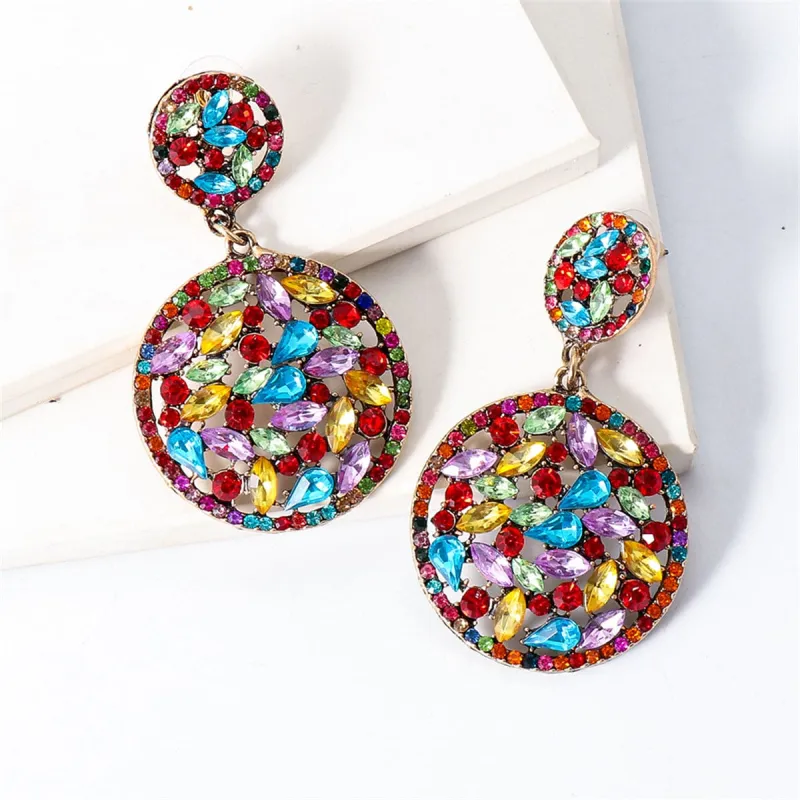 Colored Cubic Zirconia & Goldtone Drop Earrings made by Zulily