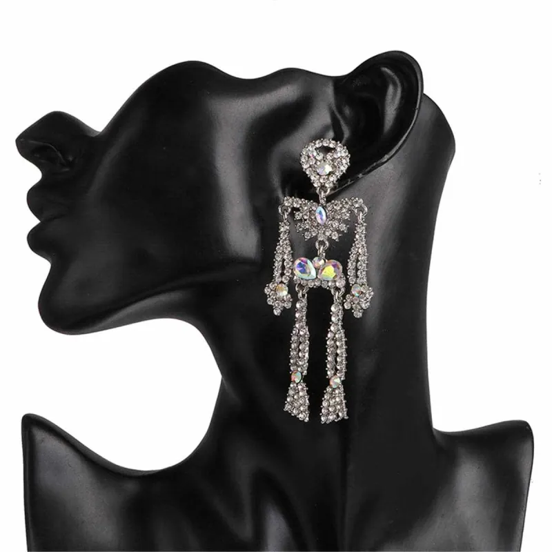 Crystal & Cubic Zirconia Skeleton Drop Earrings made by Zulily