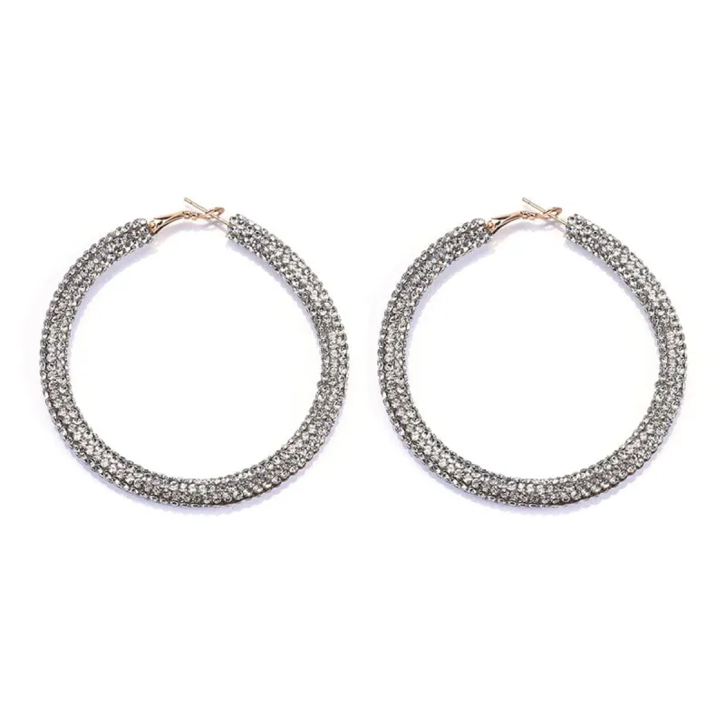 Clear Cubic Zirconia & Goldtone Hoop Earrings made by Zulily