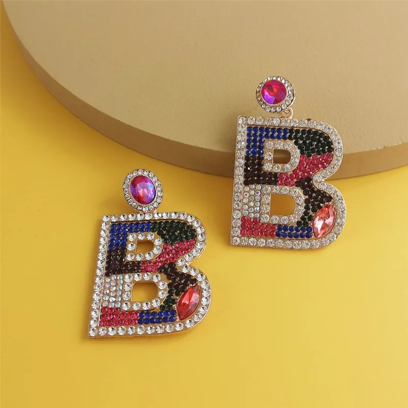 Crystal & Cubic Zirconia Letter B Drop Earrings made by Zulily