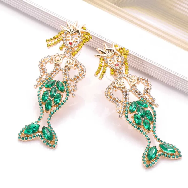 Crystal & Cubic Zirconia Mermaid Drop Earrings made by Zulily