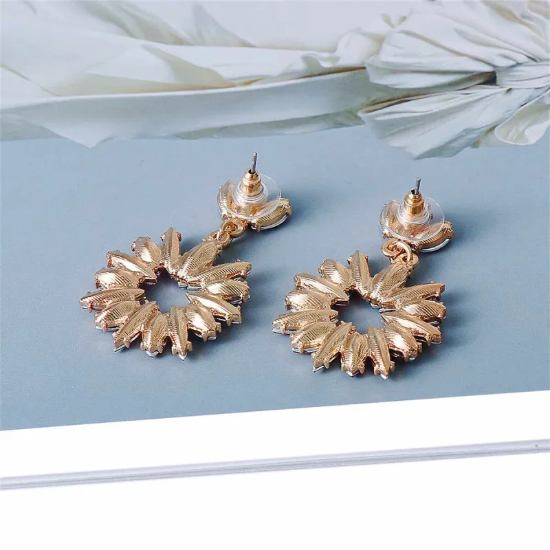 Crystal & Goldtone Open Drop Earrings made by Zulily