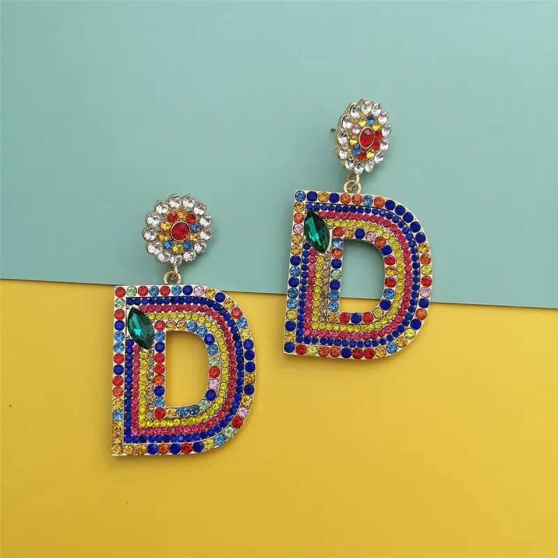 Crystal & Cubic Zirconia Letter D Drop Earrings made by Zulily