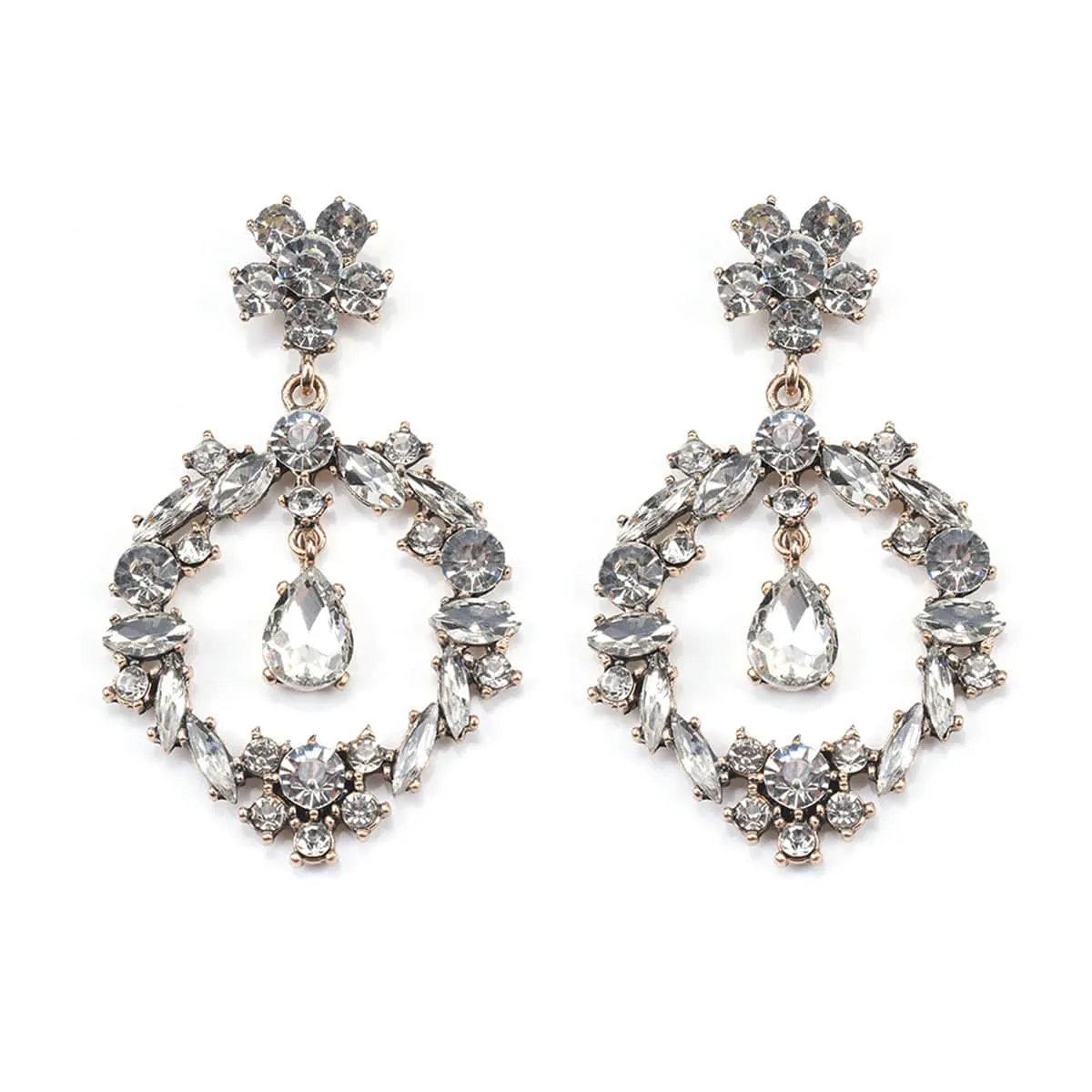 Crystal & Cubic Zirconia Open Flower Drop Earrings sold by Zulily