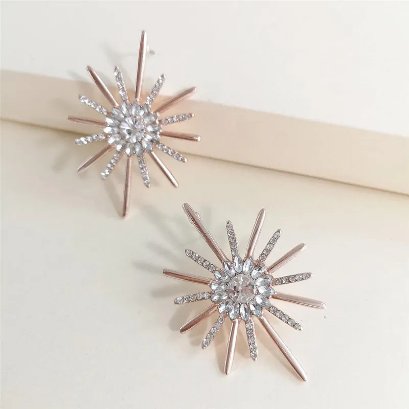 Cubic Zirconia & Crystal Rose Goldtone Sunflower Drop Earrings made by Zulily