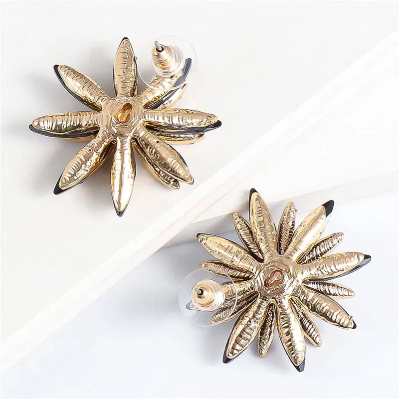 Cubic Zirconia & Crystal Goldtone Floral Stud Earrings made by Zulily