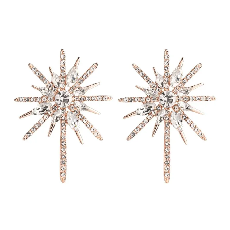 Cubic Zirconia & Crystal Sparkling Starburst Stud Earrings made by Zulily