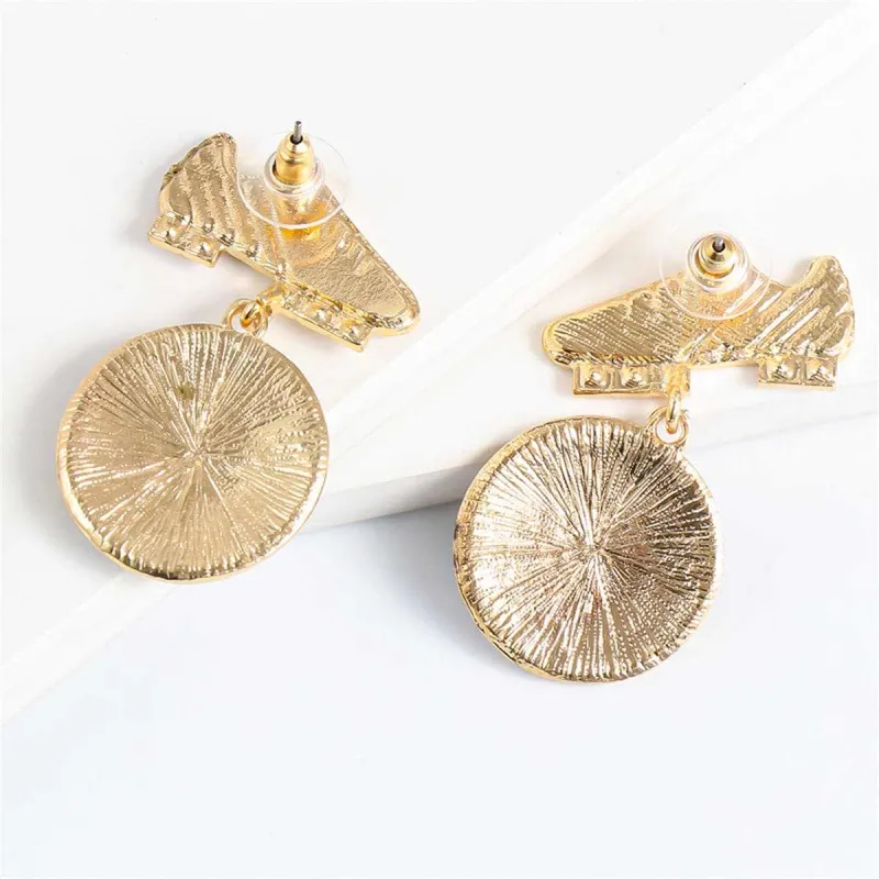 Cubic Zirconia & Enamel Goldtone Shoes Football Drop Earrings made by Zulily