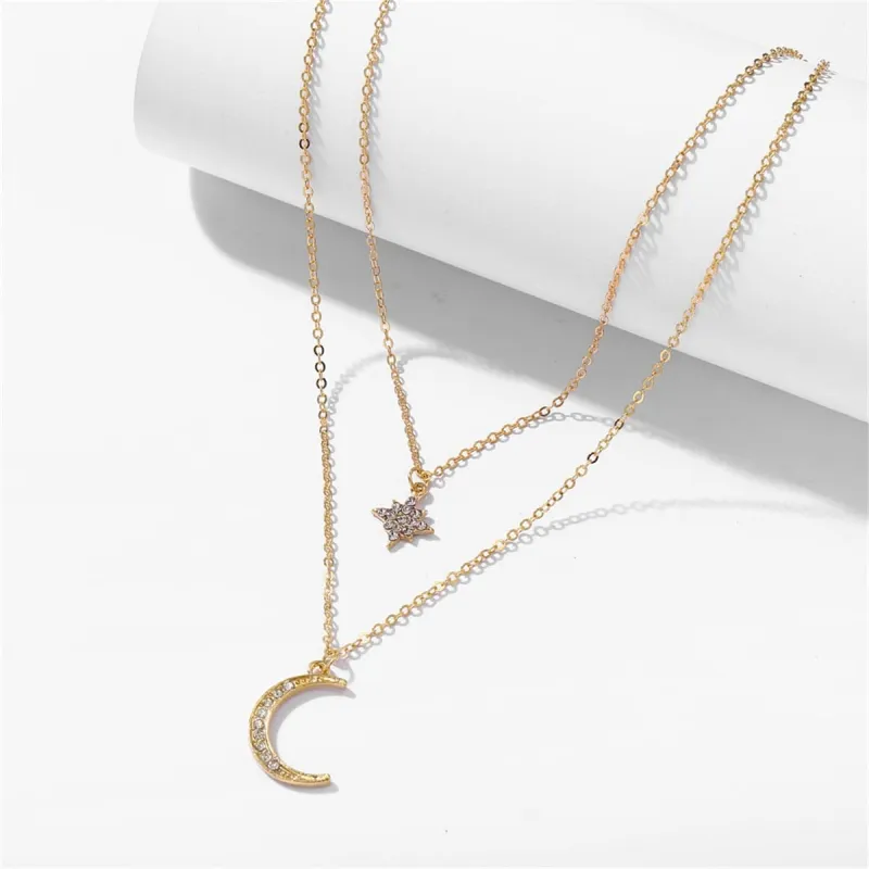 Cubic Zirconia & Goldtone Celestial Layered Pendant Necklace made by Zulily