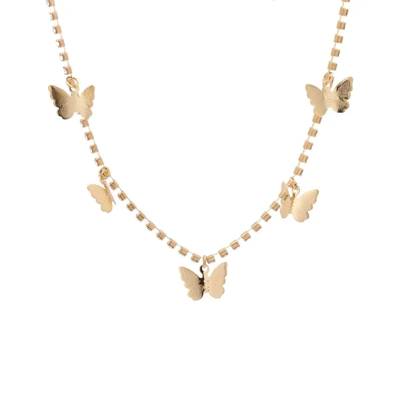 Cubic Zirconia & Goldtone Butterfly Station Necklace made by Zulily