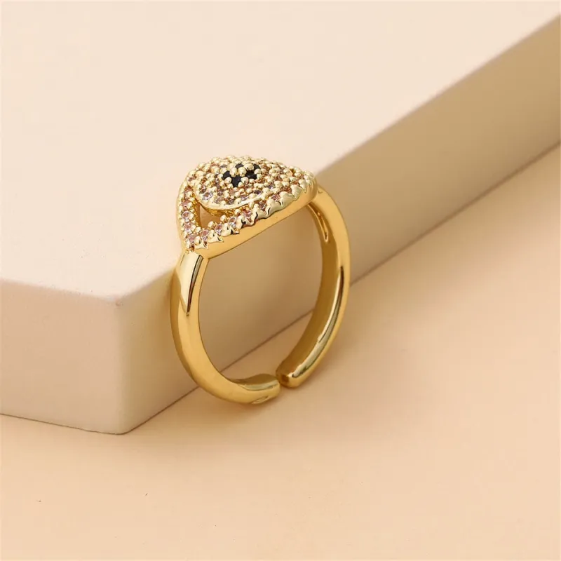 Cubic Zirconia & Goldtone Eye Open Ring made by Zulily