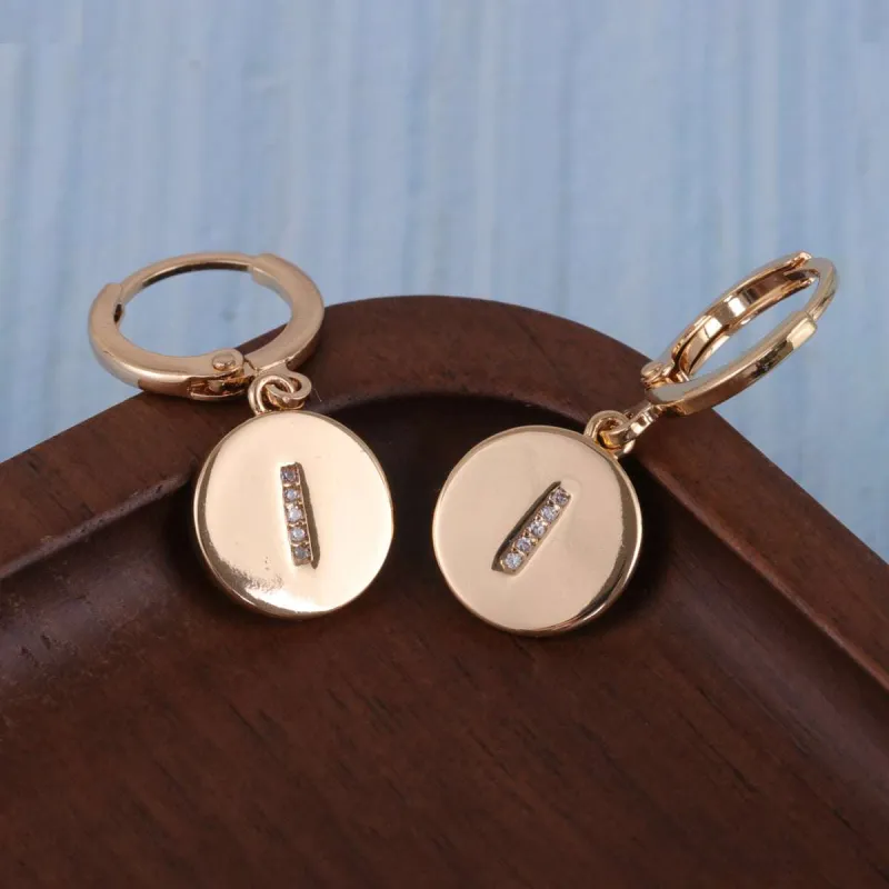 Cubic Zirconia & Goldtone Letter I Cut Drop Earrings made by Zulily