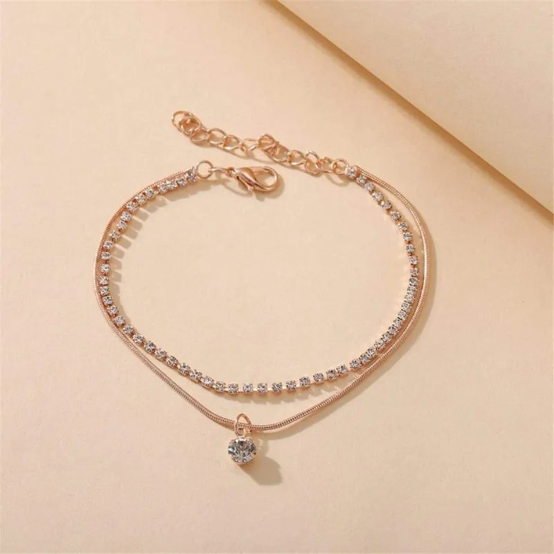 Cubic Zirconia & Goldtone Layer Anklet made by Zulily