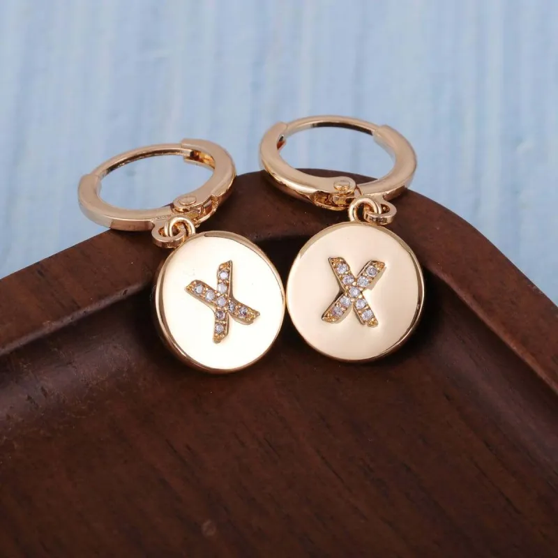 Cubic Zirconia & Goldtone Letter X Cut Drop Earrings made by Zulily