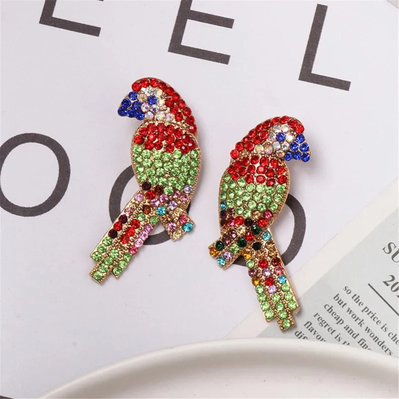 Cubic Zirconia & Goldtone Parrot Stud Earrings made by Zulily