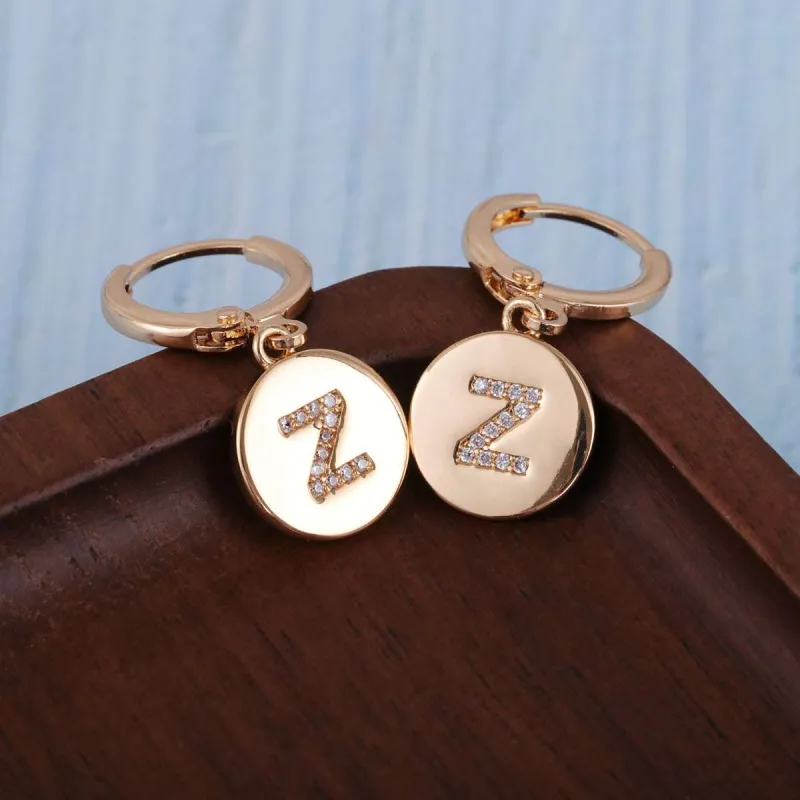 Cubic Zirconia & Goldtone Letter Z Cut Drop Earrings made by Zulily