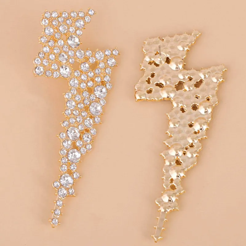 Cubic Zirconia & Goldtone Lightning Stud Earrings made by Zulily