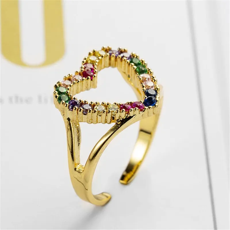 Cubic Zirconia & Goldtone Open Heart Ring made by Zulily