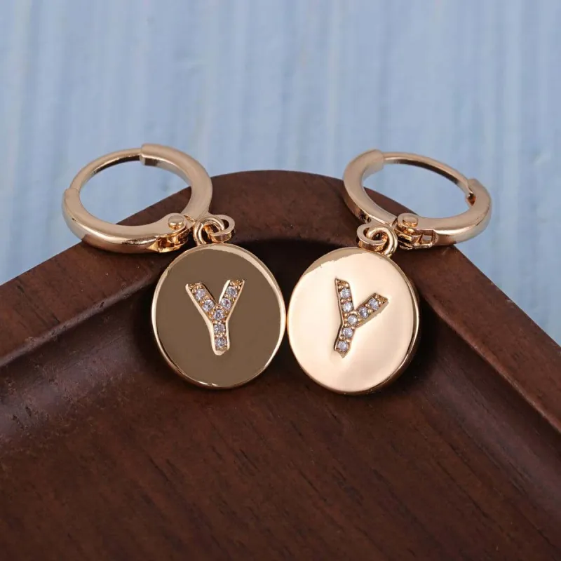 Cubic Zirconia & Goldtone Letter Y Cut Drop Earrings made by Zulily