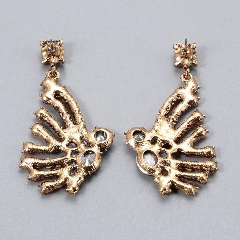Cubic Zirconia & Orange Crystal Goldtone Butterfly Drop Earrings made by Zulily