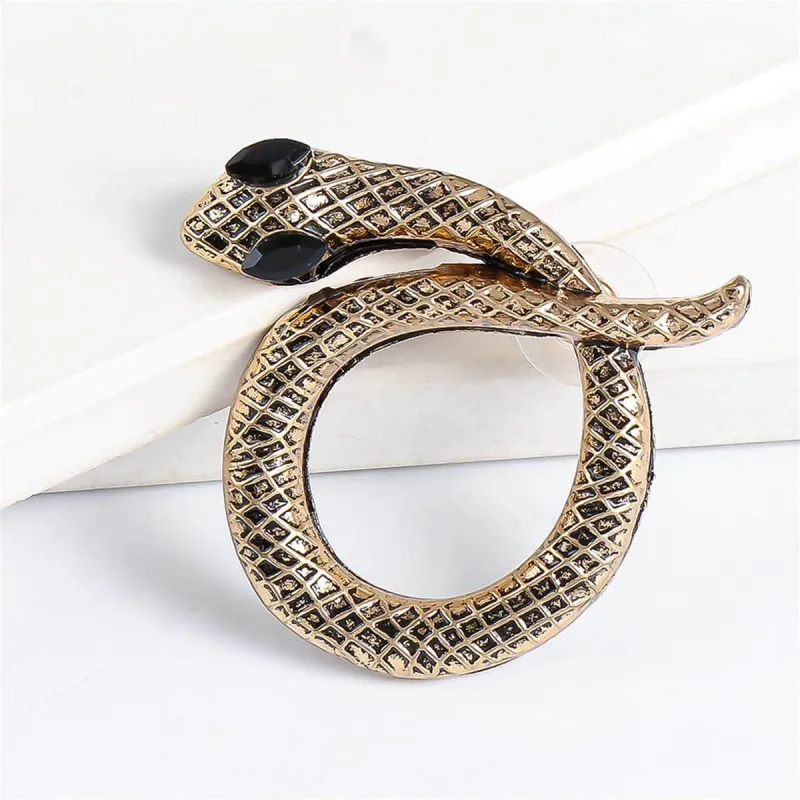 Cubic Zirconia & Goldtone Snake Stud Earrings made by Zulily
