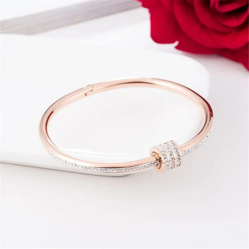 Cubic Zirconia & Rose Goldtone Coil Bangle made by Zulily