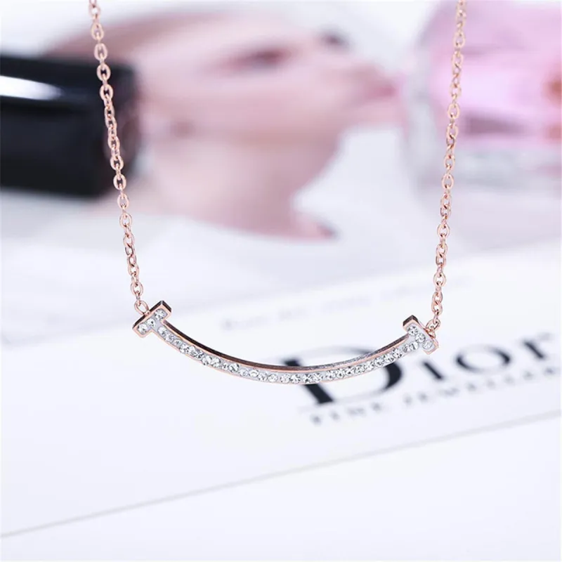 Cubic Zirconia & Rose Goldtone Bar Necklace made by Zulily