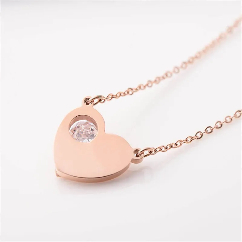 Cubic Zirconia & Rose Goldtone Heart & Key Pendant Necklace made by Zulily