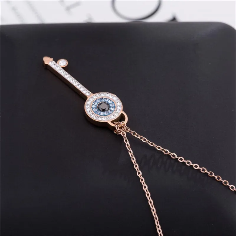 Cubic Zirconia & Rose Goldtone Key Pendant Necklace made by Zulily