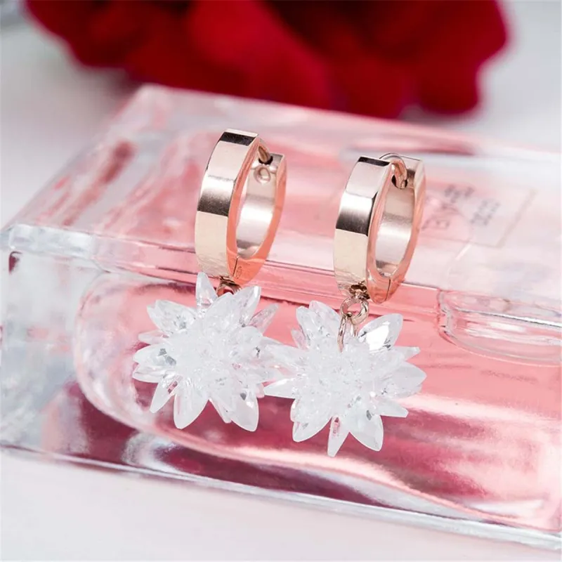 Cubic Zirconia & Rose Goldtone Snowflake Drop Earrings made by Zulily