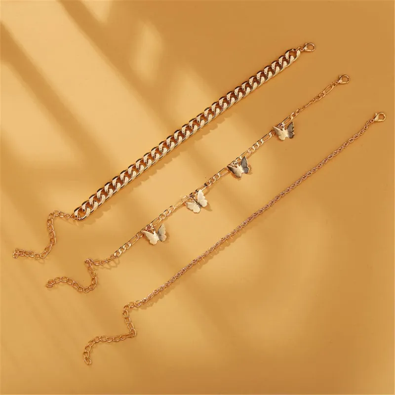 Goldtone Butterfly Anklet Set made by Zulily