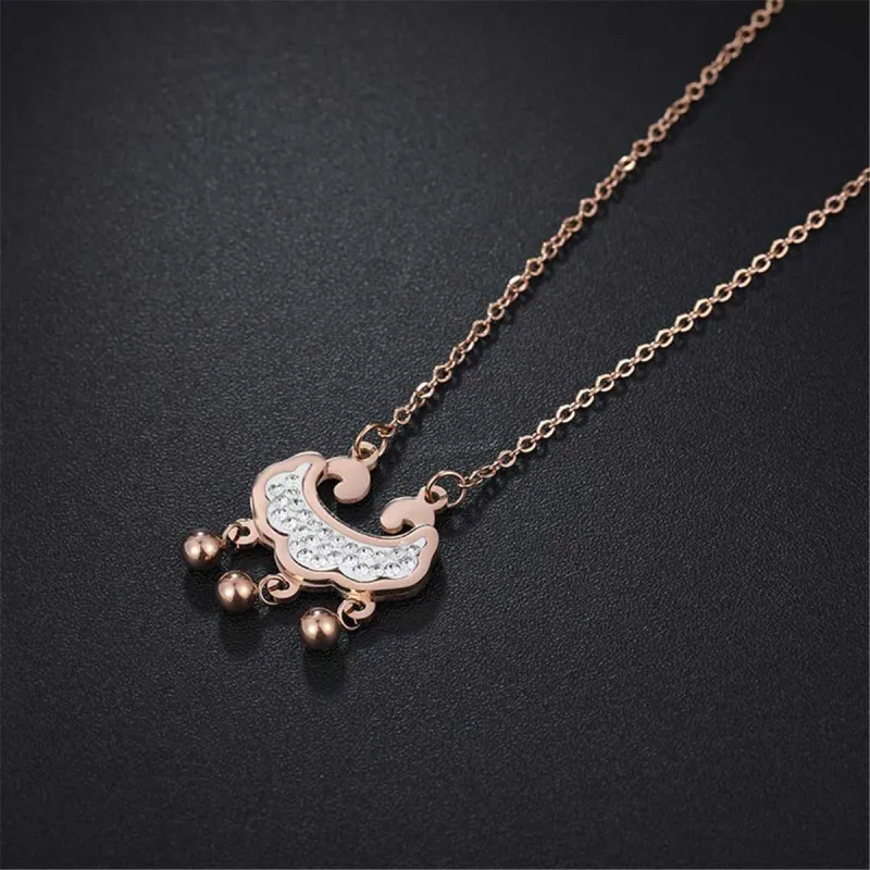 Cubic Zirconia Rose Goldtone Lock Of Longevity Pendant Necklace made by Zulily