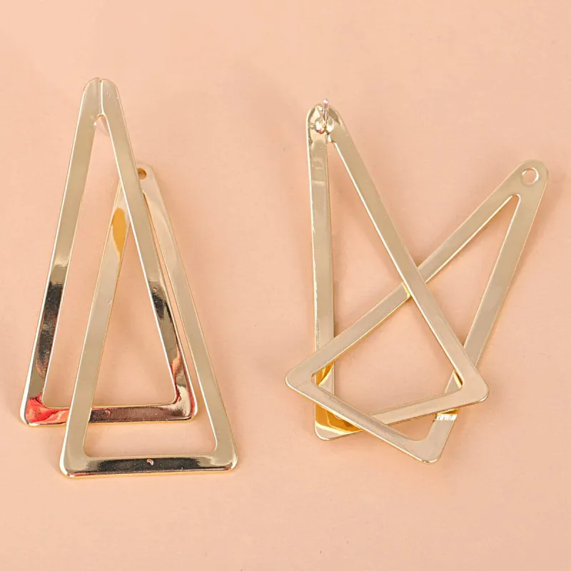Goldtone Interlocked Open Triangle Drop Earrings made by Zulily