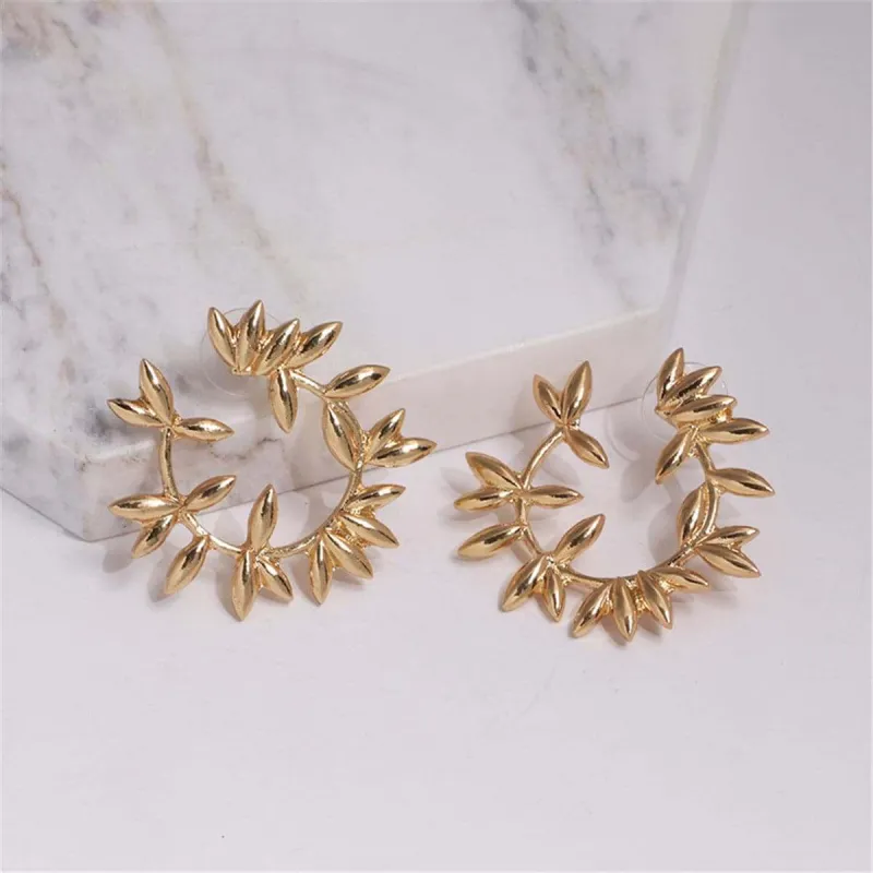 Goldtone Botany Circle Cluster Stud Earrings made by Zulily