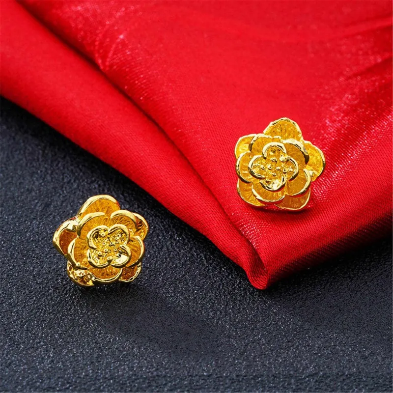 Goldtone Flower Stud Earrings made by Zulily
