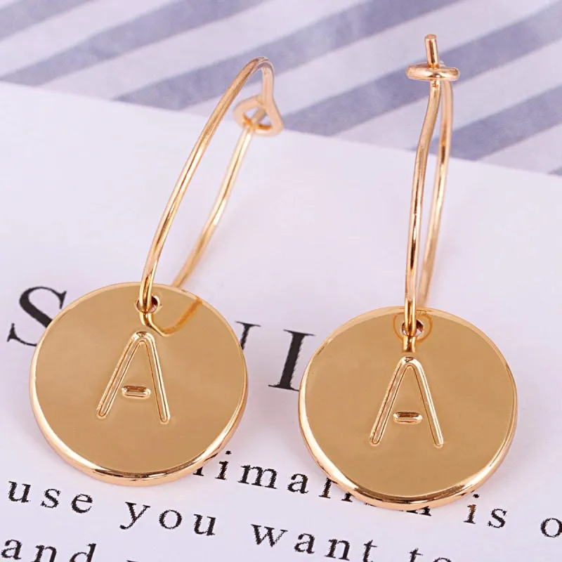 Goldtone Letter A Cut Drop Earrings made by Zulily