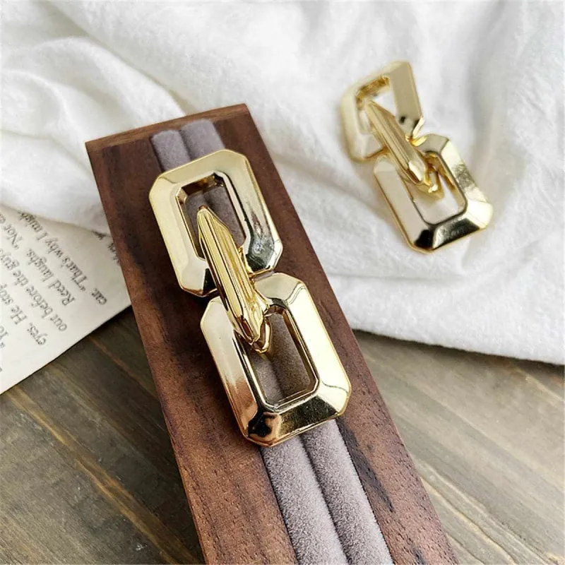 Goldtone Geometric Chain Link Drop Earrings made by Zulily