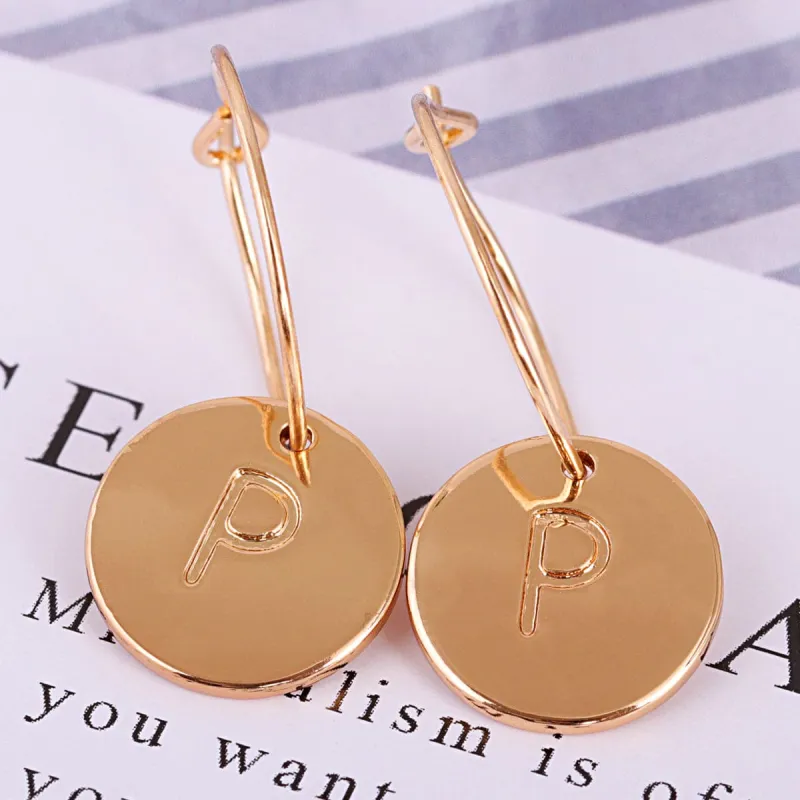 Goldtone Letter Cut Drop Earrings made by Zulily