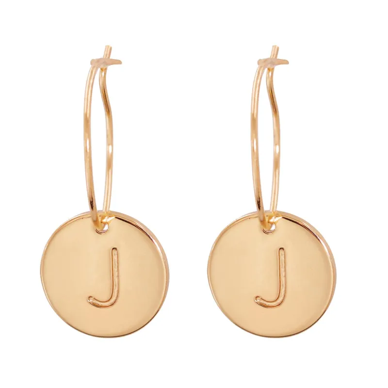 Goldtone Letter J Cut Drop Earrings made by Zulily