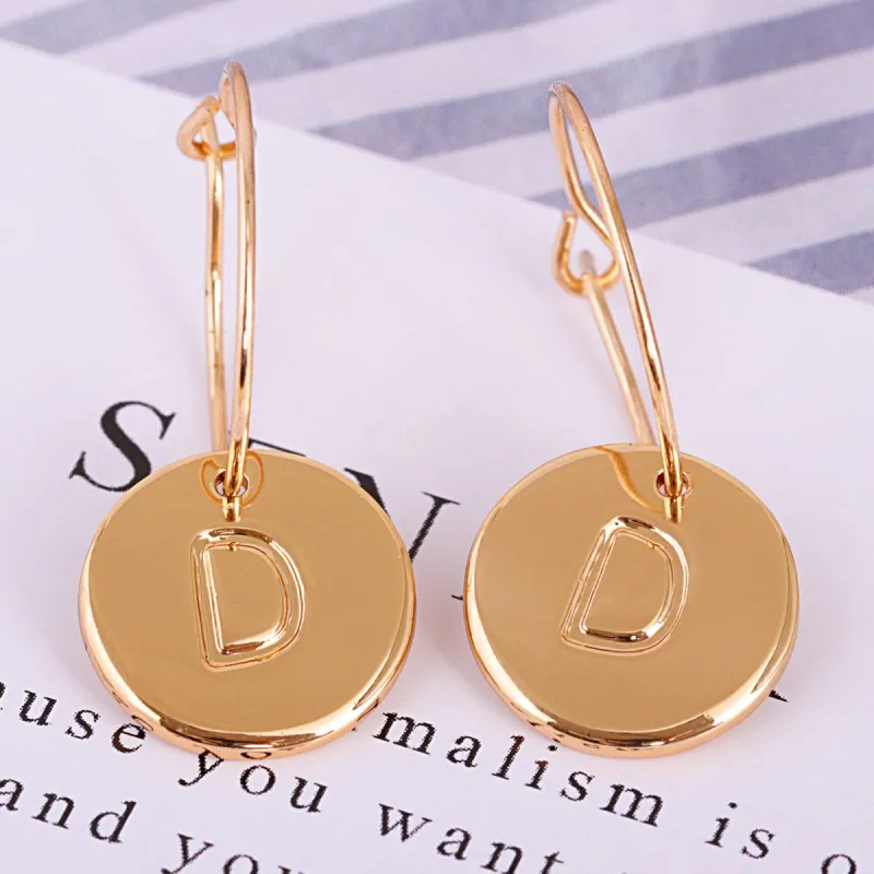 Goldtone Letter D Cut Drop Earrings made by Zulily